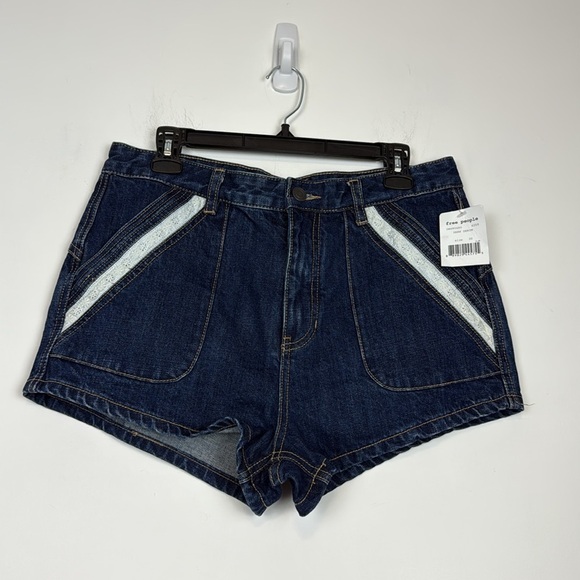Free People Sweet Surrender Lace Denim Shorts. Size 30. Dark Wash. NWT - Picture 5 of 14
